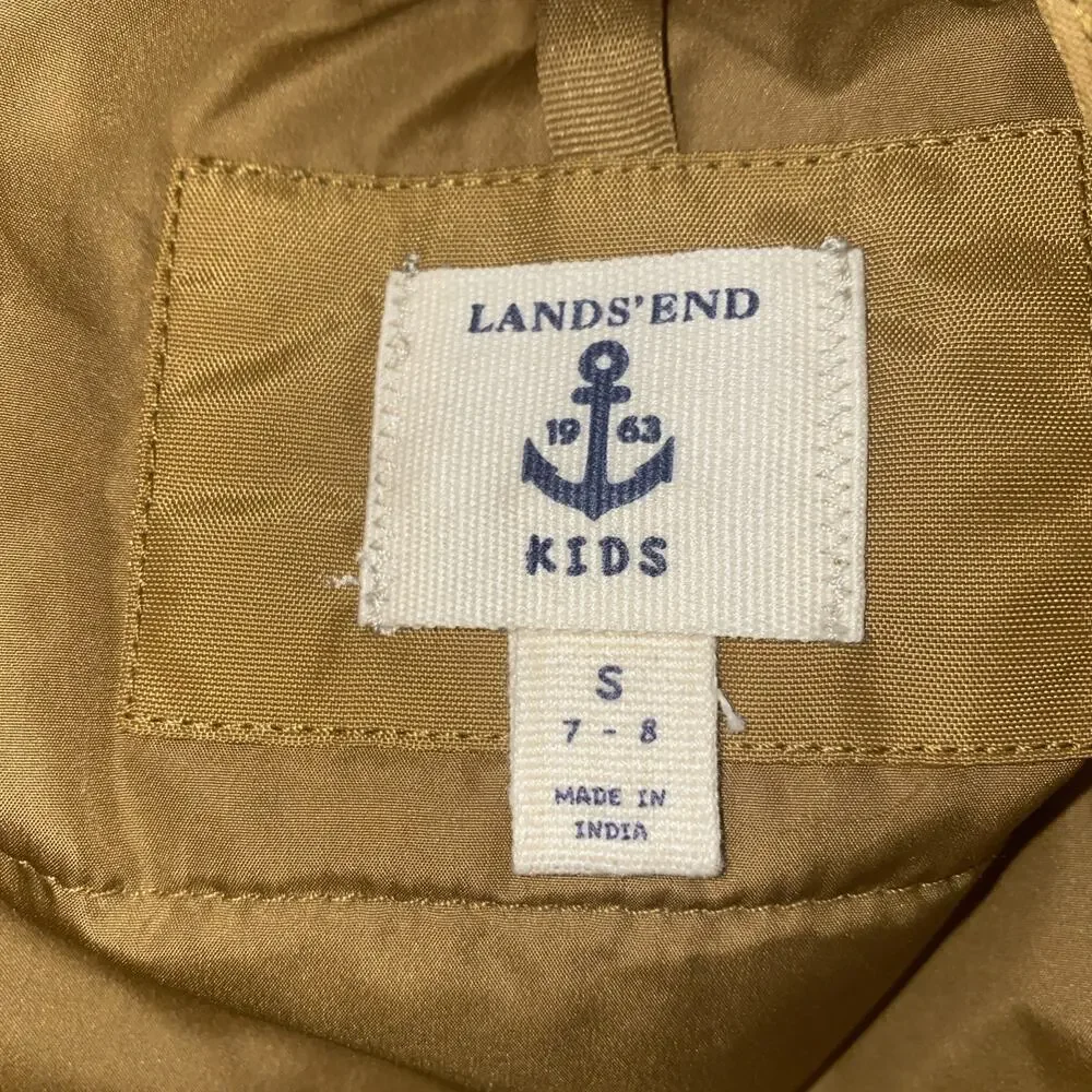 Land End Kids Coat Size 7-8y Belted NWOT